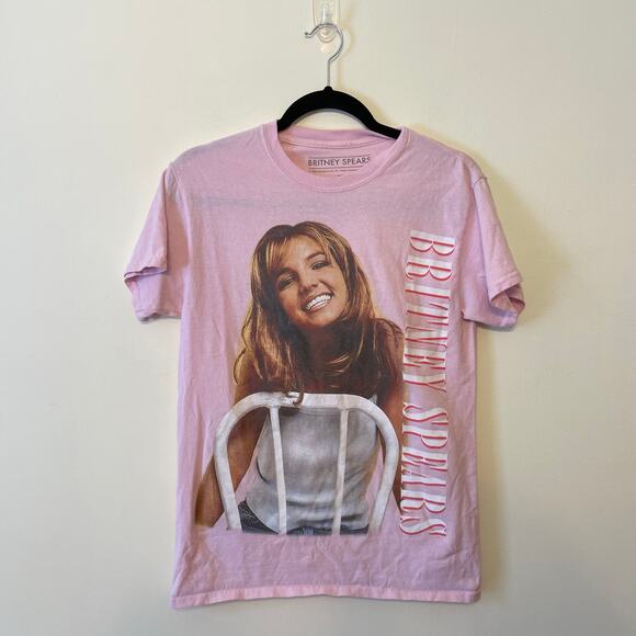 Britney Spears SP short sleeve graphic t-shirt 100% cotton pink pop star music - Picture 1 of 7
